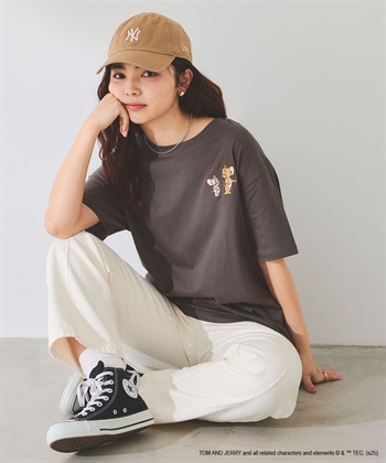 Life Style by cross marche 【TOM and JERRY/トムとジェリー】ジェリー＆タフィー胸刺繍バックロゴプリント半袖Ｔシャツ_subthumb_1