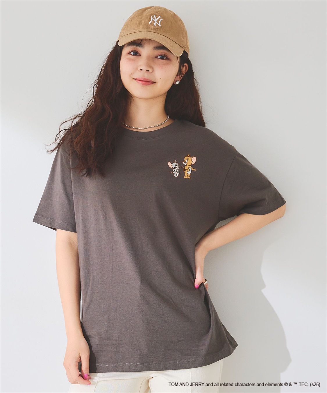 chara station 【TOM and JERRY/トムとジェリー】ジェリー＆タフィー胸刺繍バックロゴプリント半袖Ｔシャツ_sub_2