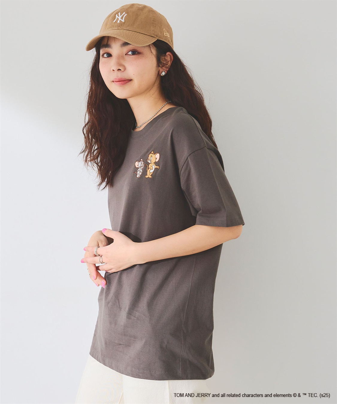 chara station 【TOM and JERRY/トムとジェリー】ジェリー＆タフィー胸刺繍バックロゴプリント半袖Ｔシャツ_sub_3