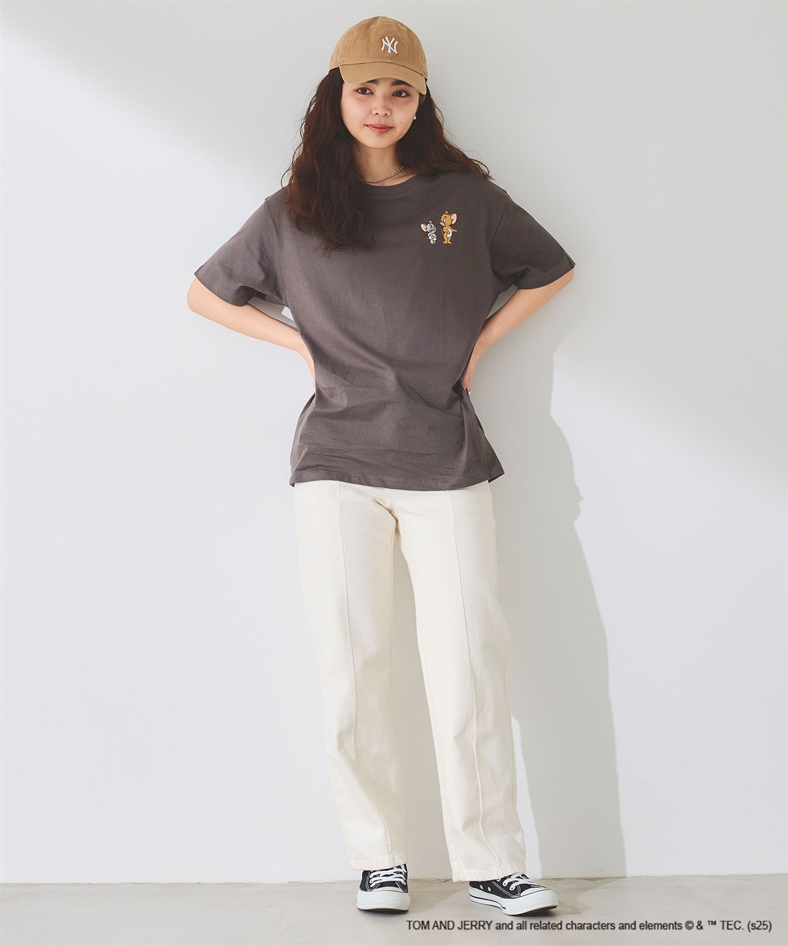 chara station 【TOM and JERRY/トムとジェリー】ジェリー＆タフィー胸刺繍バックロゴプリント半袖Ｔシャツ_sub_7