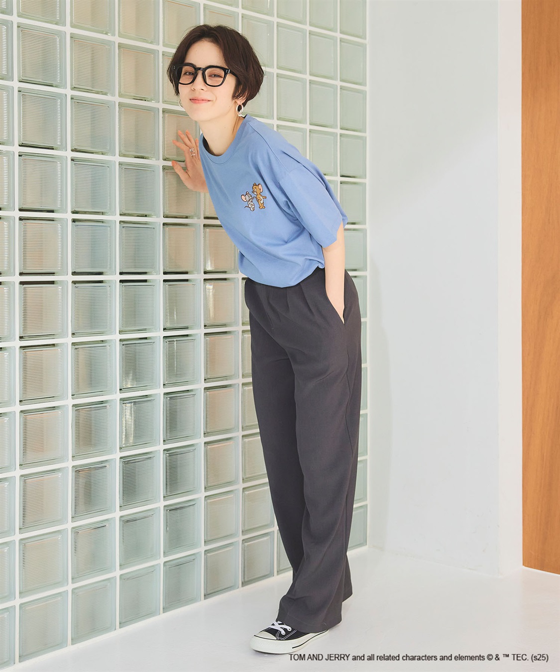 chara station 【TOM and JERRY/トムとジェリー】ジェリー＆タフィー胸刺繍バックロゴプリント半袖Ｔシャツ_sub_18