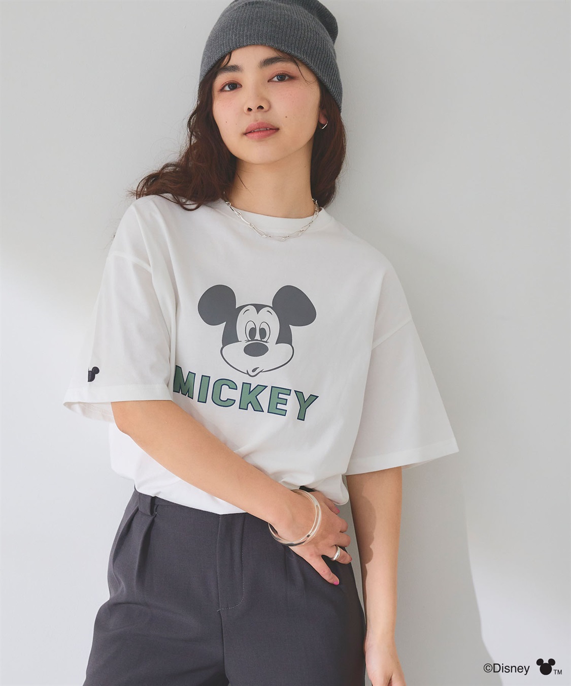 chara station 【Disney/ディズニー】ミッキーマウスフェイスプリントTシャツ_sub_5