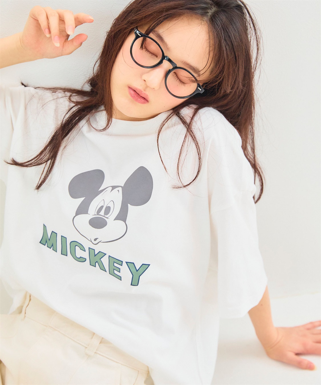 chara station 【Disney/ディズニー】ミッキーマウスフェイスプリントTシャツ_sub_6