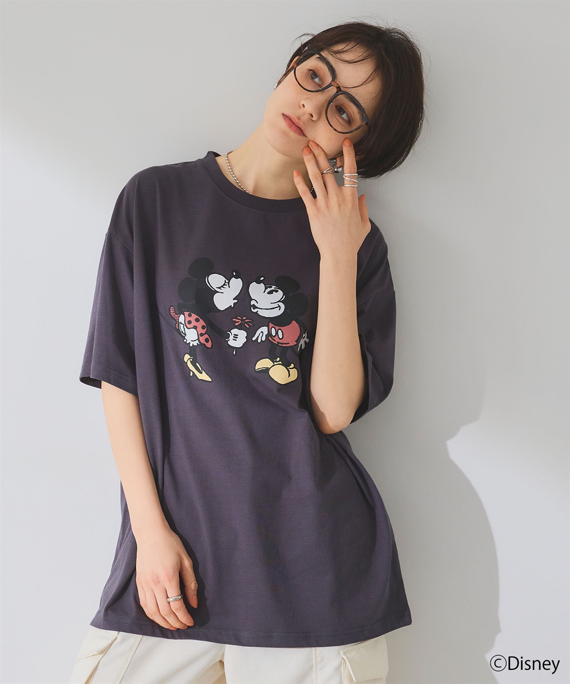 chara station 【Disney/ディズニー】ミッキー＆ミニープリント半袖Tシャツ_sub_7