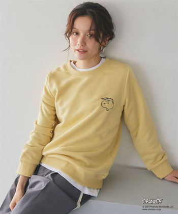 Life Style by cross marche 【PEANUTS/ピーナッツ】SNOOPY/スヌーピー刺繍デザイン裏起毛スウェットトレーナー_subthumb_1