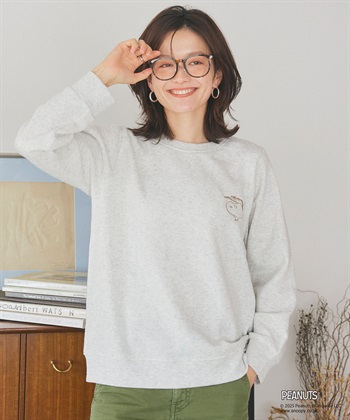 Life Style by cross marche 【PEANUTS/ピーナッツ】SNOOPY/スヌーピー刺繍デザイン裏起毛スウェットトレーナー_subthumb_2