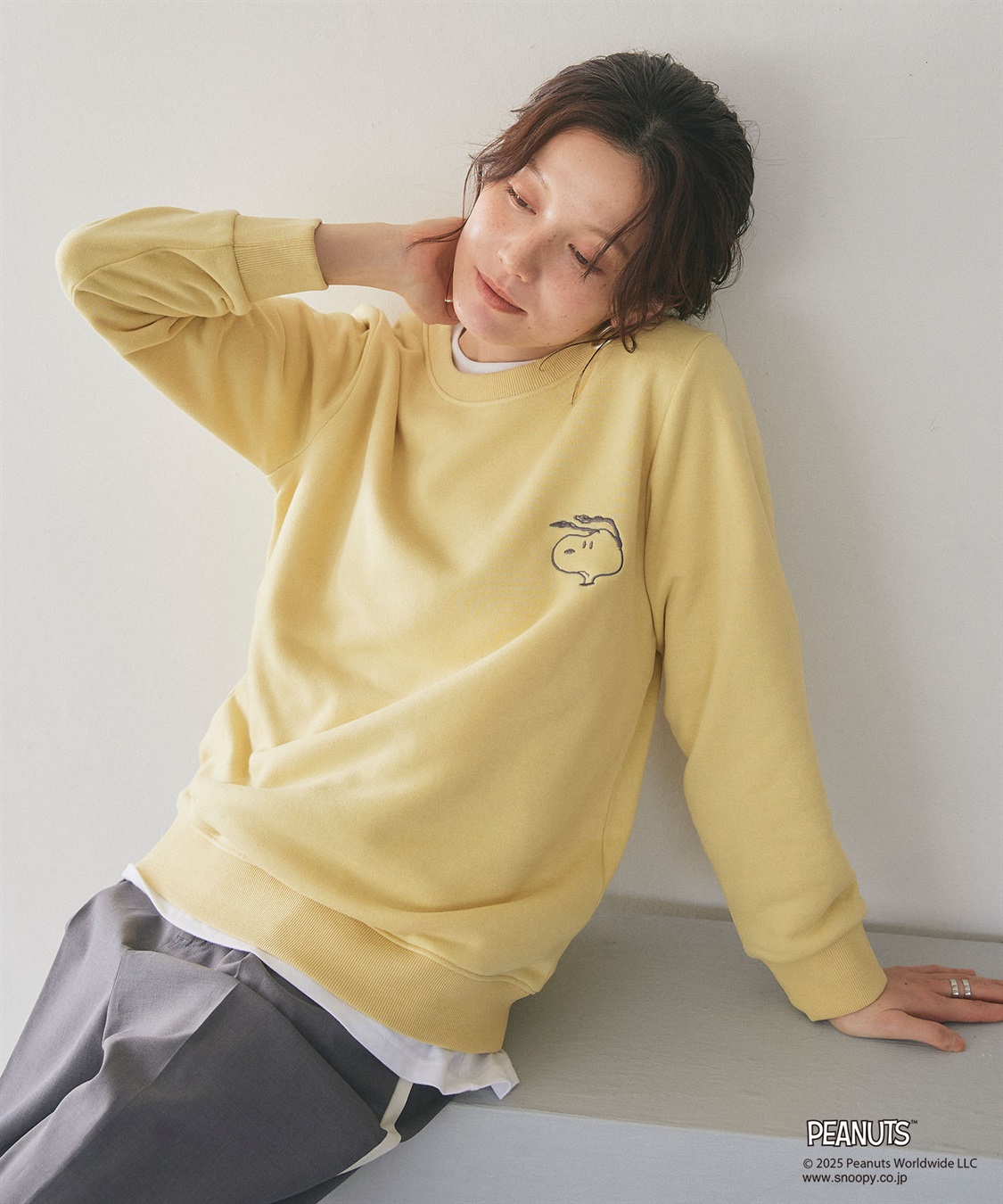 Life Style by cross marche 【PEANUTS/ピーナッツ】SNOOPY/スヌーピー刺繍デザイン裏起毛スウェットトレーナー_sub_4