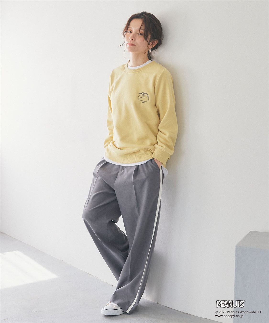 Life Style by cross marche 【PEANUTS/ピーナッツ】SNOOPY/スヌーピー刺繍デザイン裏起毛スウェットトレーナー_sub_6