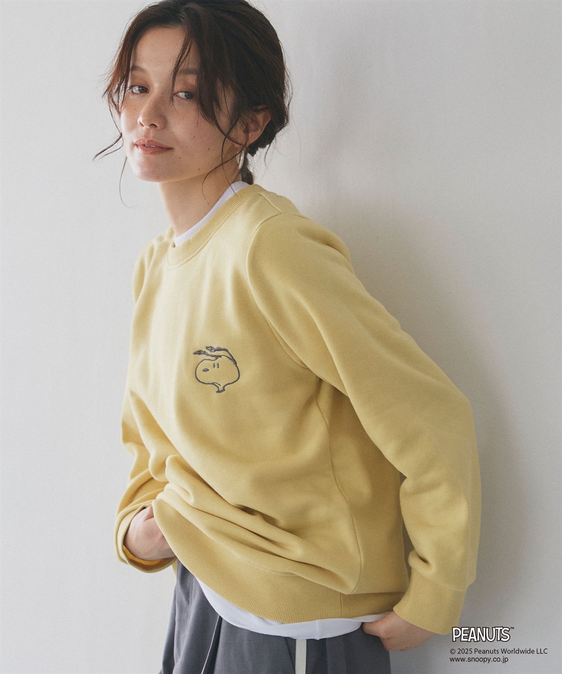 Life Style by cross marche 【PEANUTS/ピーナッツ】SNOOPY/スヌーピー刺繍デザイン裏起毛スウェットトレーナー_sub_8