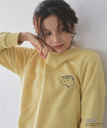 Life Style by cross marche 【PEANUTS/ピーナッツ】SNOOPY/スヌーピー刺繍デザイン裏起毛スウェットトレーナー_subthumb_9
