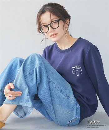 Life Style by cross marche 【PEANUTS/ピーナッツ】SNOOPY/スヌーピー刺繍デザイン裏起毛スウェットトレーナー_subthumb_10