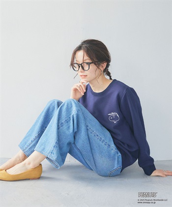 Life Style by cross marche 【PEANUTS/ピーナッツ】SNOOPY/スヌーピー刺繍デザイン裏起毛スウェットトレーナー_subthumb_11