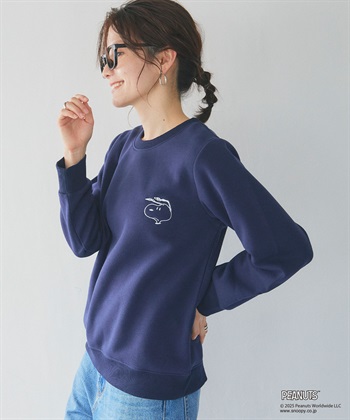 Life Style by cross marche 【PEANUTS/ピーナッツ】SNOOPY/スヌーピー刺繍デザイン裏起毛スウェットトレーナー_subthumb_12