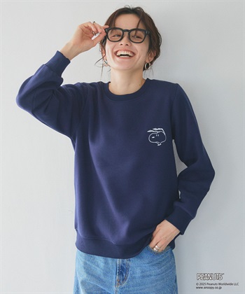 Life Style by cross marche 【PEANUTS/ピーナッツ】SNOOPY/スヌーピー刺繍デザイン裏起毛スウェットトレーナー_subthumb_14