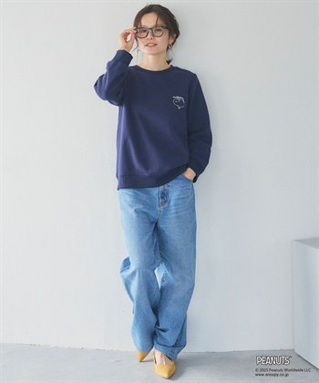 Life Style by cross marche 【PEANUTS/ピーナッツ】SNOOPY/スヌーピー刺繍デザイン裏起毛スウェットトレーナー_subthumb_15