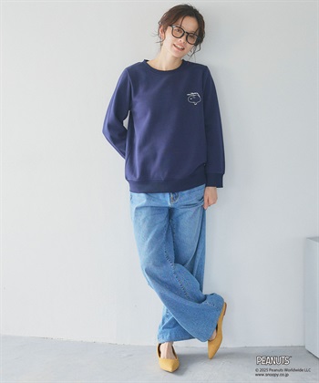 Life Style by cross marche 【PEANUTS/ピーナッツ】SNOOPY/スヌーピー刺繍デザイン裏起毛スウェットトレーナー_subthumb_16