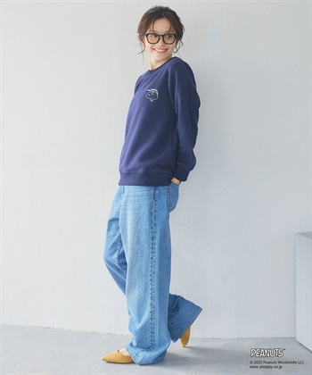 Life Style by cross marche 【PEANUTS/ピーナッツ】SNOOPY/スヌーピー刺繍デザイン裏起毛スウェットトレーナー_subthumb_17