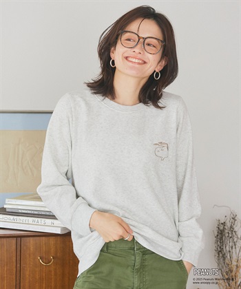 Life Style by cross marche 【PEANUTS/ピーナッツ】SNOOPY/スヌーピー刺繍デザイン裏起毛スウェットトレーナー_subthumb_18