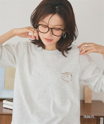 Life Style by cross marche 【PEANUTS/ピーナッツ】SNOOPY/スヌーピー刺繍デザイン裏起毛スウェットトレーナー_subthumb_19