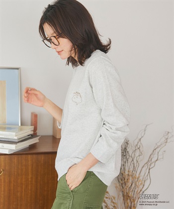 Life Style by cross marche 【PEANUTS/ピーナッツ】SNOOPY/スヌーピー刺繍デザイン裏起毛スウェットトレーナー_subthumb_21