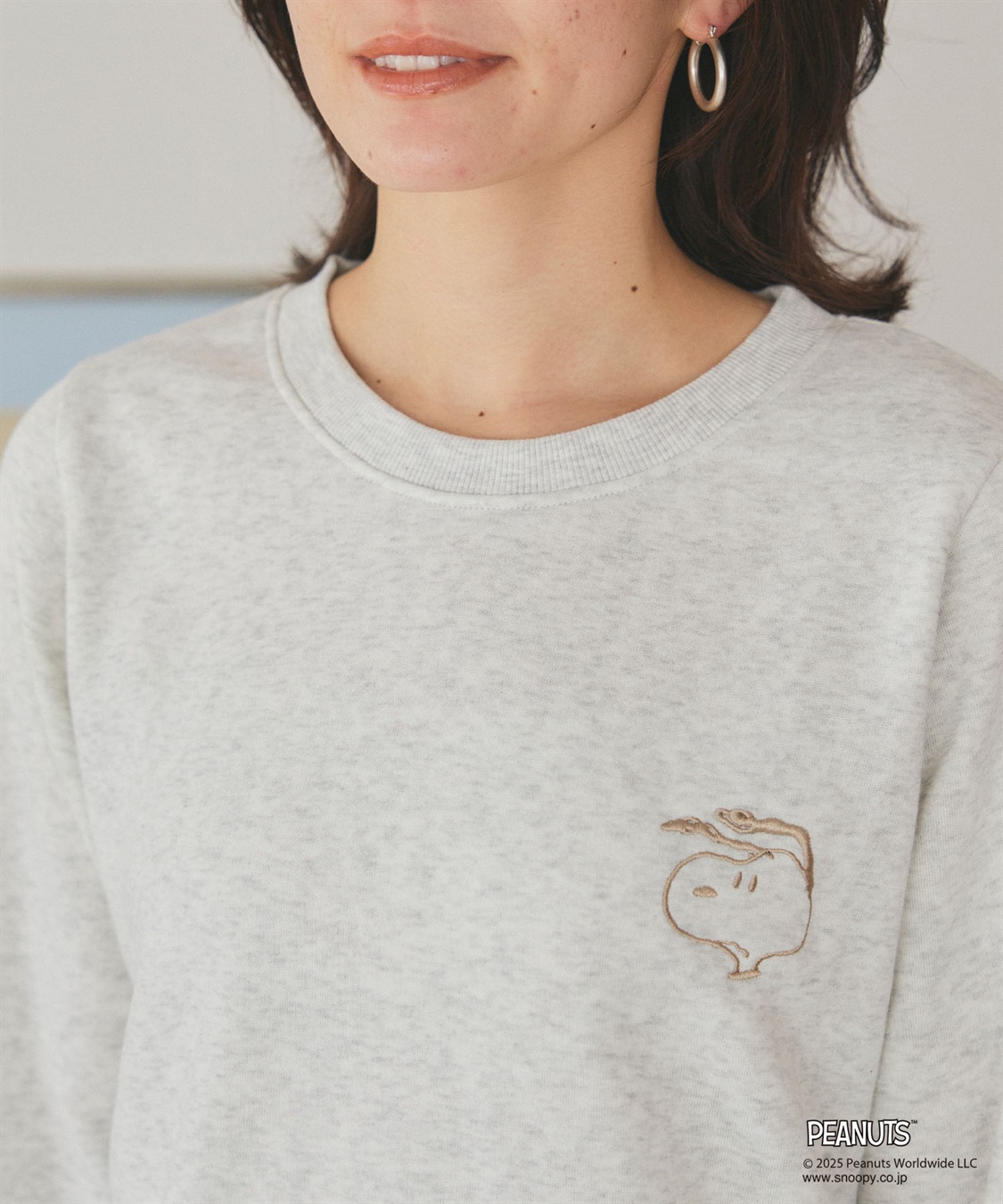 Life Style by cross marche 【PEANUTS/ピーナッツ】SNOOPY/スヌーピー刺繍デザイン裏起毛スウェットトレーナー_sub_23