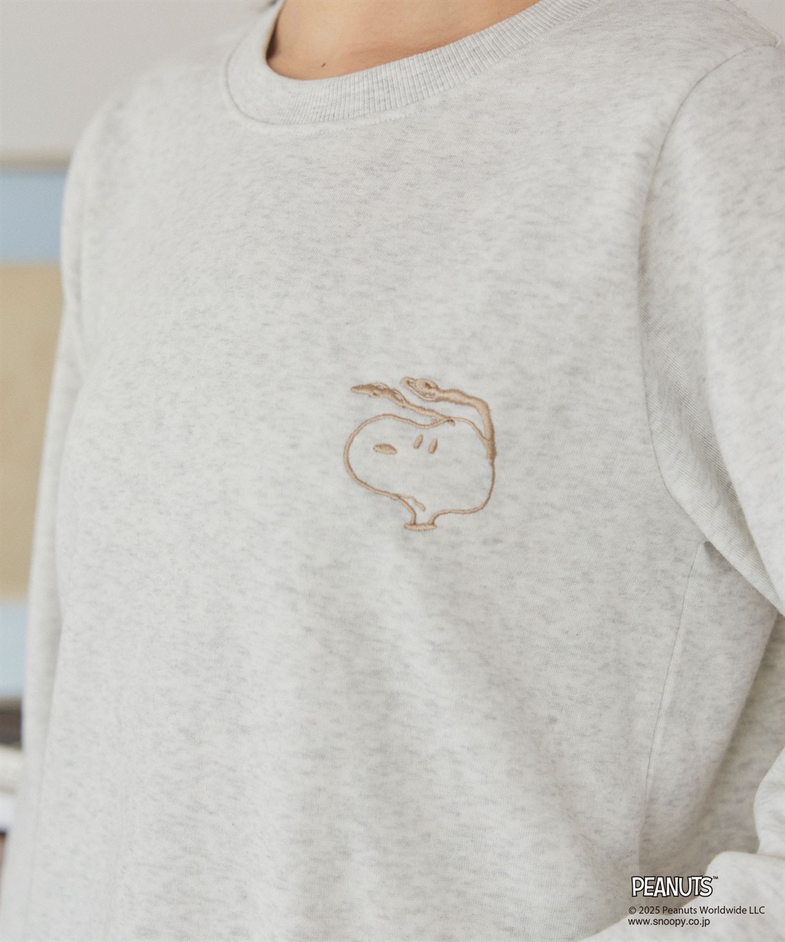 Life Style by cross marche 【PEANUTS/ピーナッツ】SNOOPY/スヌーピー刺繍デザイン裏起毛スウェットトレーナー_sub_24