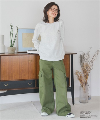 Life Style by cross marche 【PEANUTS/ピーナッツ】SNOOPY/スヌーピー刺繍デザイン裏起毛スウェットトレーナー_subthumb_28