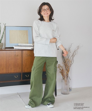 Life Style by cross marche 【PEANUTS/ピーナッツ】SNOOPY/スヌーピー刺繍デザイン裏起毛スウェットトレーナー_subthumb_29