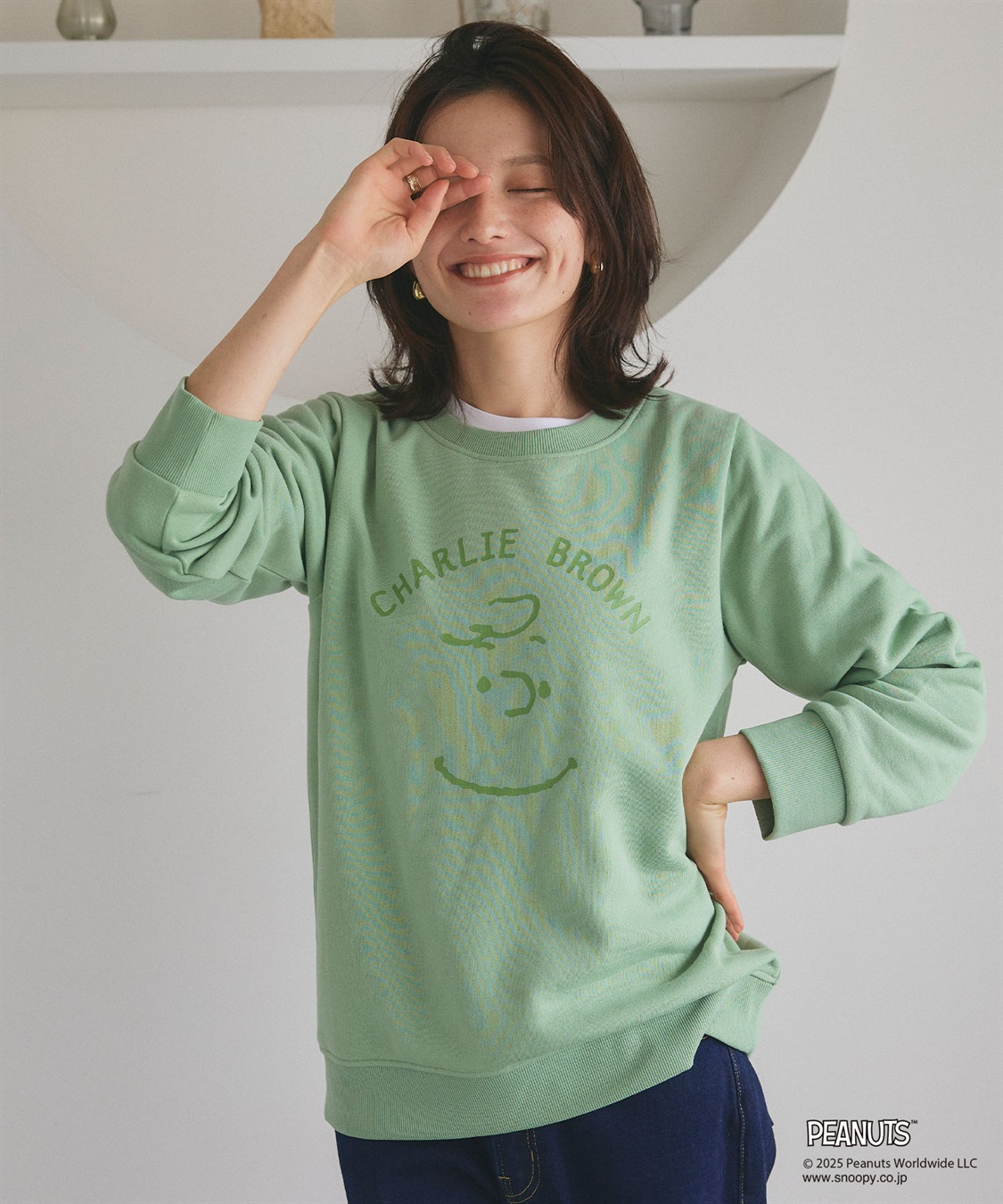 Life Style by cross marche 【PEANUTS/ピーナッツ】チャーリーブラウンフロントプリント裏起毛スウェットトレーナー_sub_1