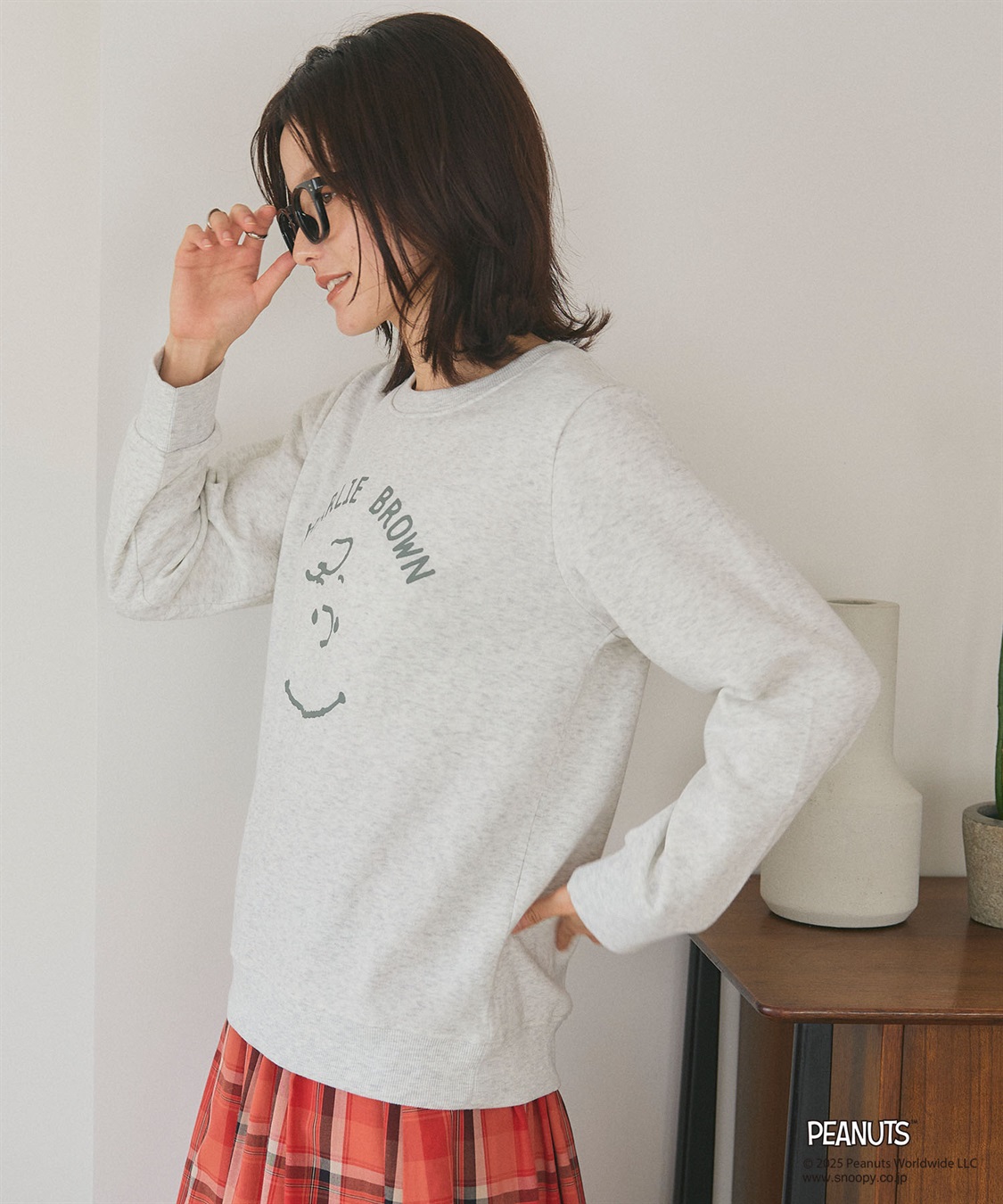 Life Style by cross marche 【PEANUTS/ピーナッツ】チャーリーブラウンフロントプリント裏起毛スウェットトレーナー_sub_5