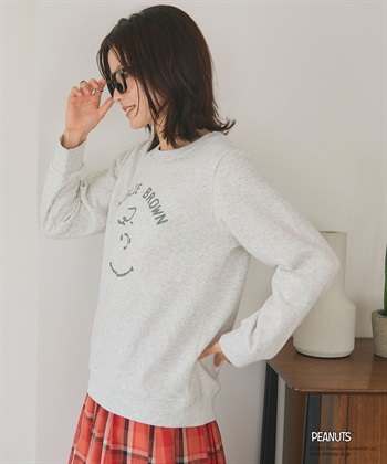 Life Style by cross marche 【PEANUTS/ピーナッツ】チャーリーブラウンフロントプリント裏起毛スウェットトレーナー_subthumb_5