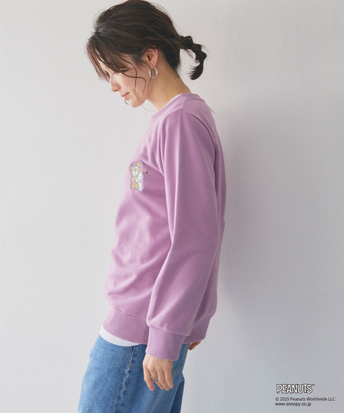 Life Style by cross marche 【PEANUTS/ピーナッツ】SNOOPY and Teddy Bear刺繍デザイン裏起毛スウェットトレーナー_sub_5