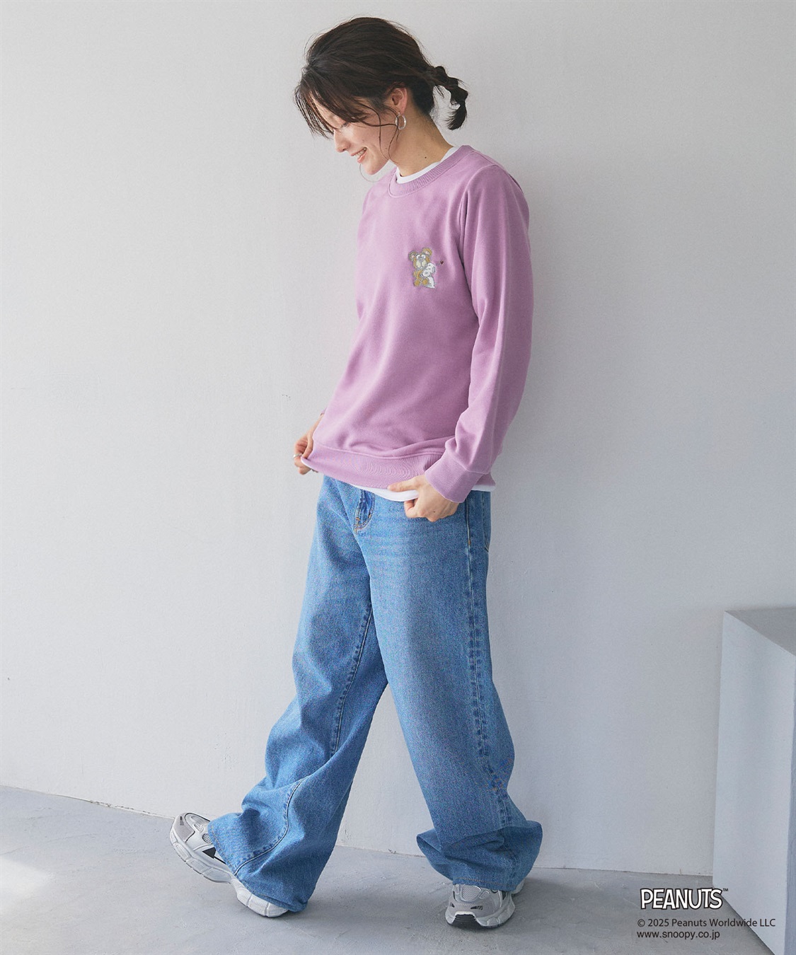 Life Style by cross marche 【PEANUTS/ピーナッツ】SNOOPY and Teddy Bear刺繍デザイン裏起毛スウェットトレーナー_sub_9