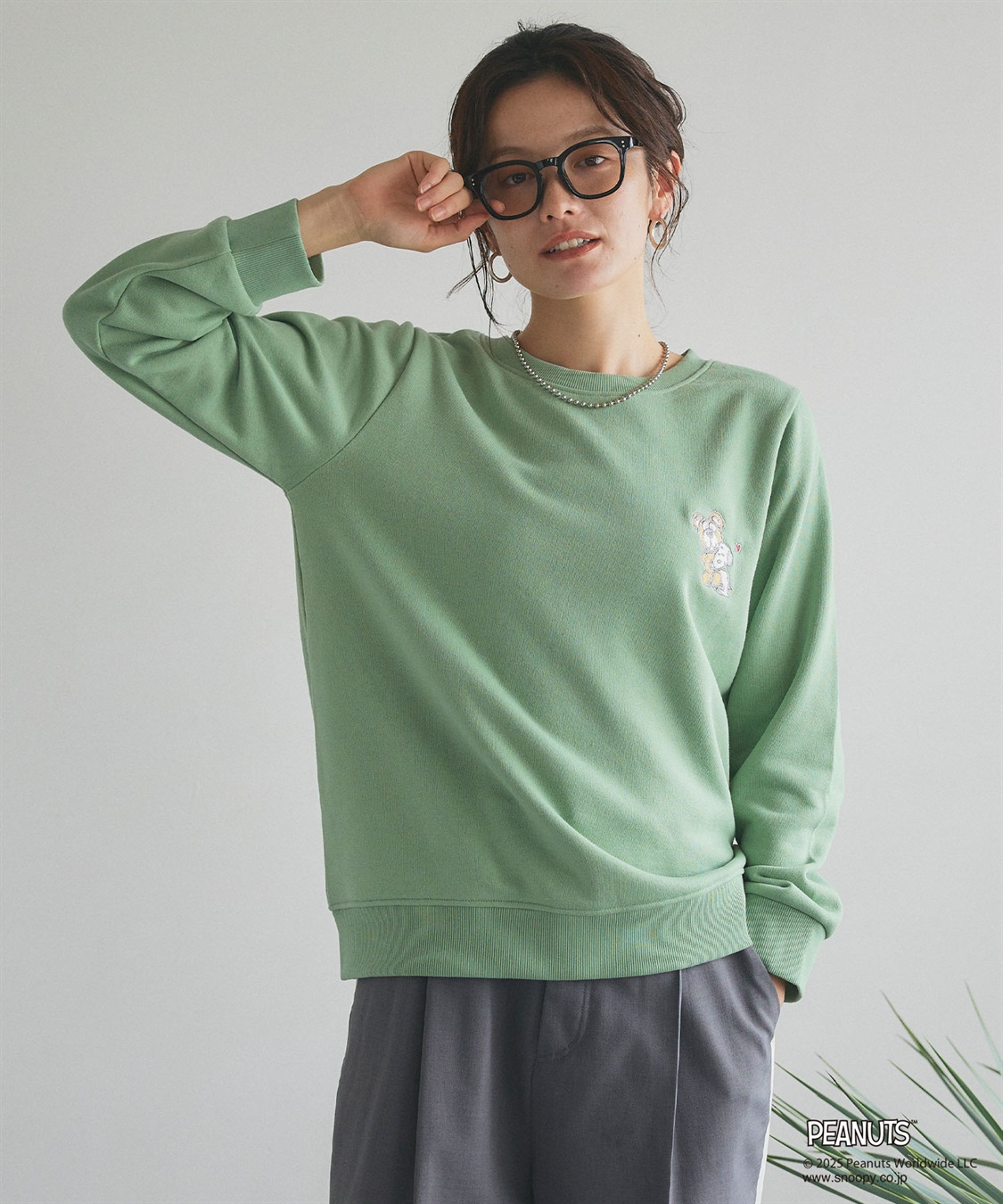Life Style by cross marche 【PEANUTS/ピーナッツ】SNOOPY and Teddy Bear刺繍デザイン裏起毛スウェットトレーナー_sub_11
