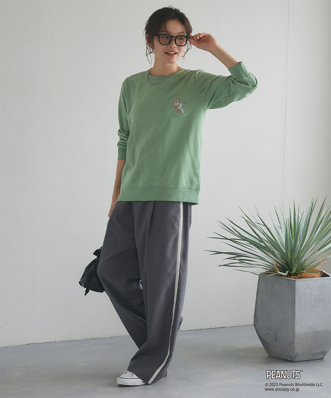 Life Style by cross marche 【PEANUTS/ピーナッツ】SNOOPY and Teddy Bear刺繍デザイン裏起毛スウェットトレーナー_sub_16