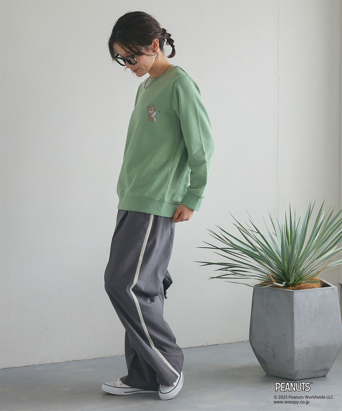 Life Style by cross marche 【PEANUTS/ピーナッツ】SNOOPY and Teddy Bear刺繍デザイン裏起毛スウェットトレーナー_sub_17