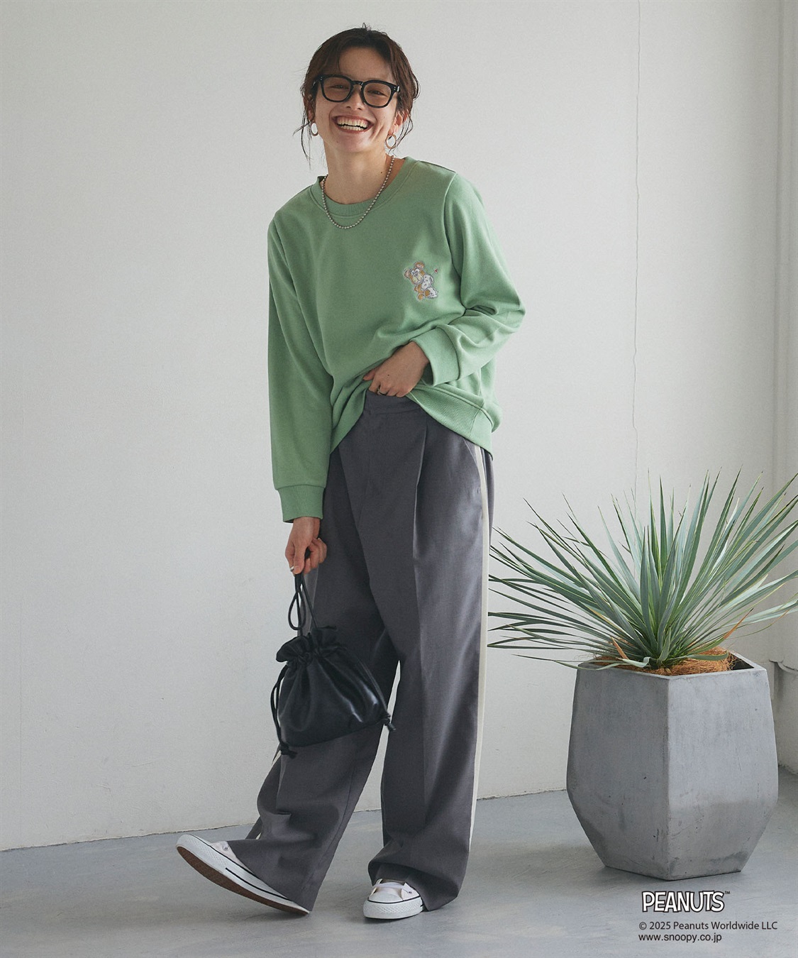 Life Style by cross marche 【PEANUTS/ピーナッツ】SNOOPY and Teddy Bear刺繍デザイン裏起毛スウェットトレーナー_sub_18