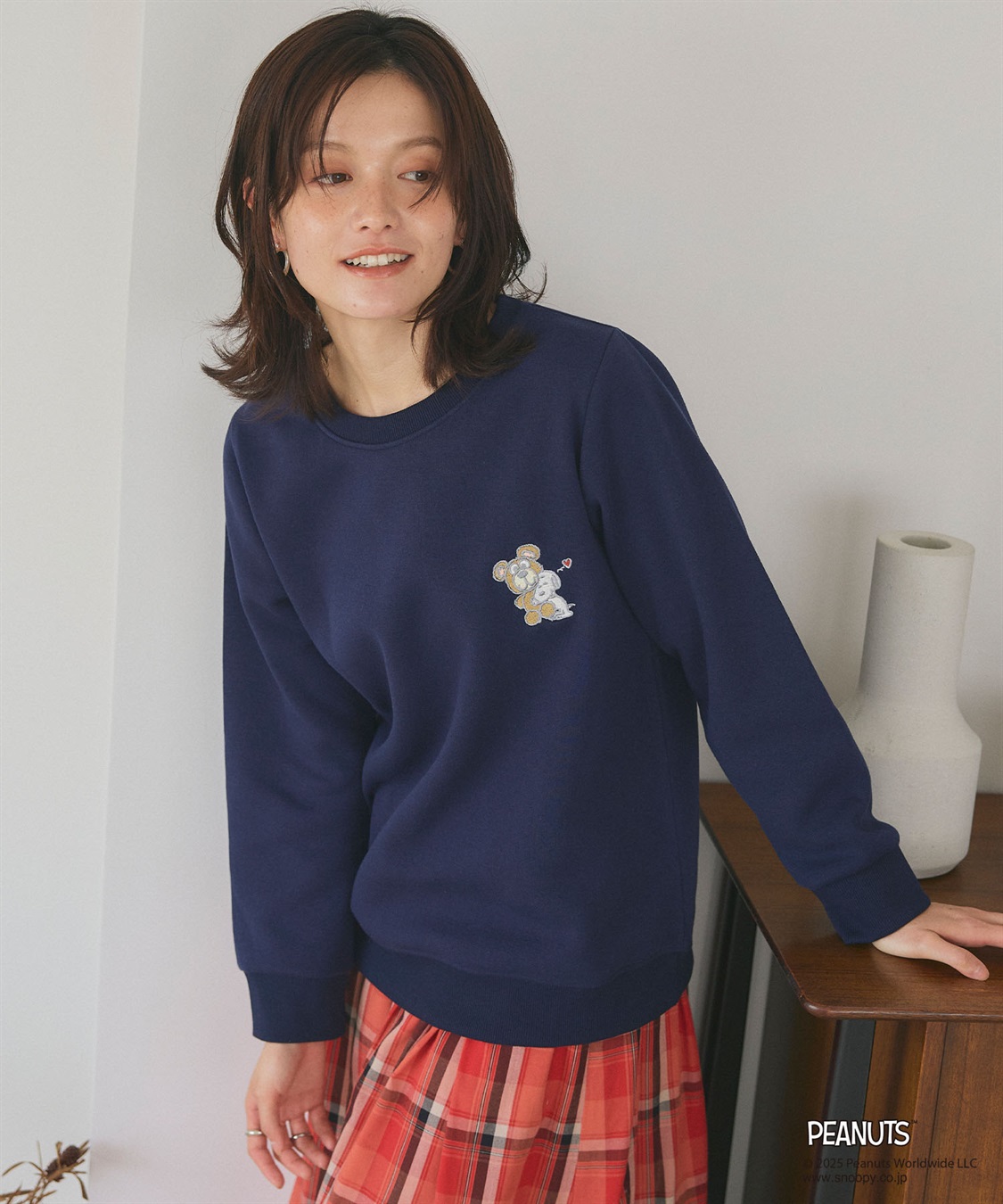 Life Style by cross marche 【PEANUTS/ピーナッツ】SNOOPY and Teddy Bear刺繍デザイン裏起毛スウェットトレーナー_sub_19