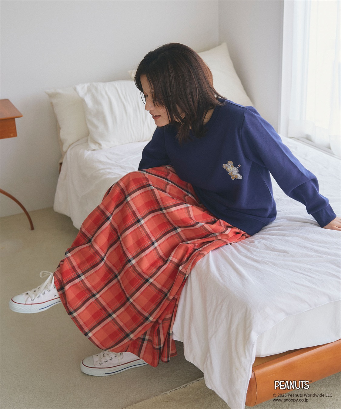 Life Style by cross marche 【PEANUTS/ピーナッツ】SNOOPY and Teddy Bear刺繍デザイン裏起毛スウェットトレーナー_sub_20