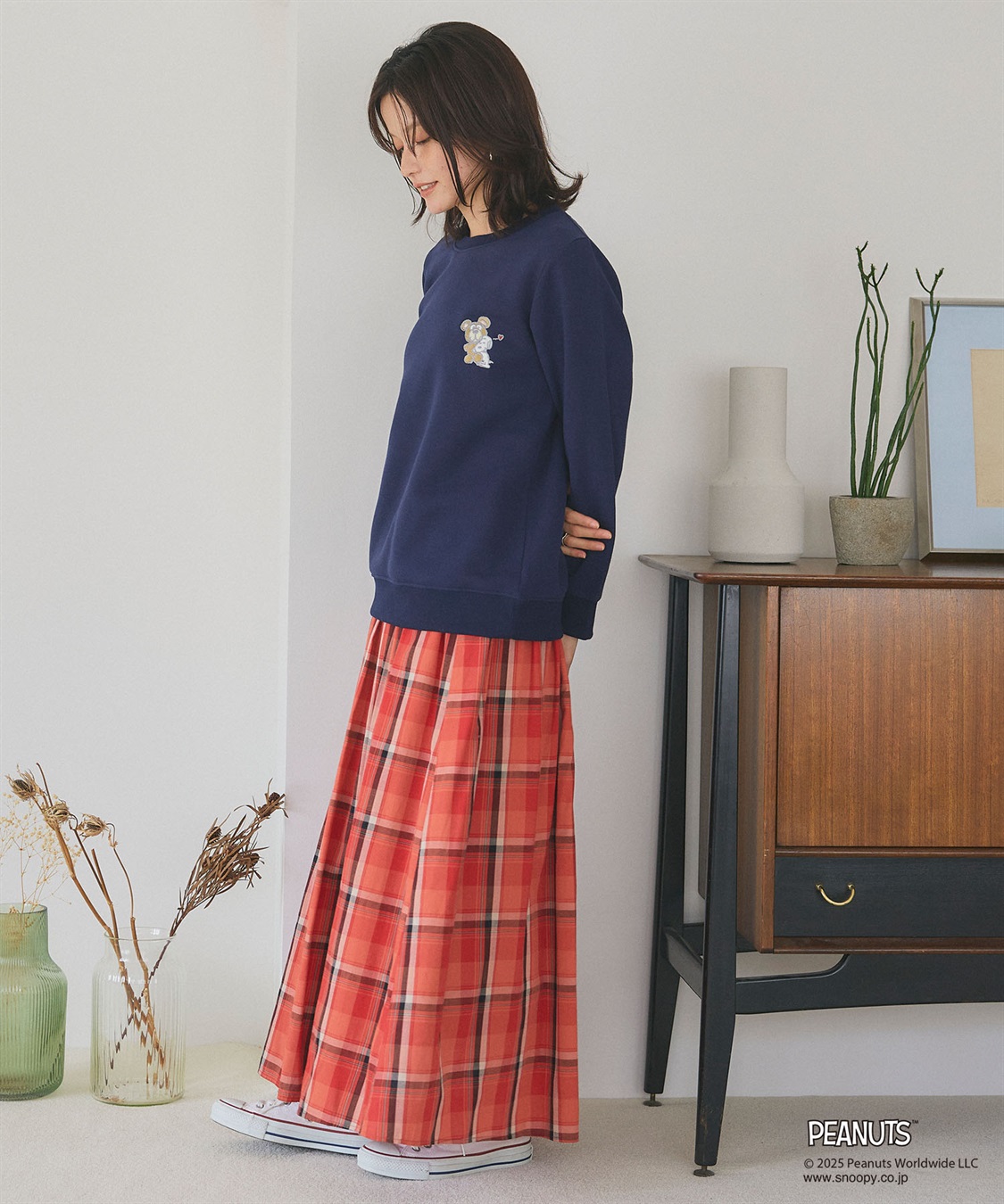 Life Style by cross marche 【PEANUTS/ピーナッツ】SNOOPY and Teddy Bear刺繍デザイン裏起毛スウェットトレーナー_sub_23