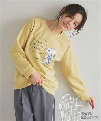 Life Style by cross marche 【PEANUTS/ピーナッツ】SNOOPY/スヌーピーフロントプリント裏起毛スウェットトレーナー（2025AW）_subthumb_1