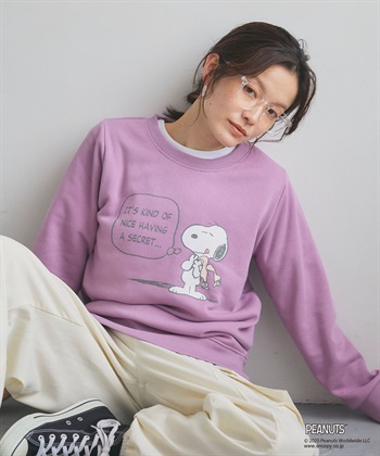 Life Style by cross marche 【PEANUTS/ピーナッツ】SNOOPY/スヌーピーフロントプリント裏起毛スウェットトレーナー（2025AW）_subthumb_3