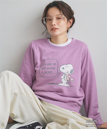 Life Style by cross marche 【PEANUTS/ピーナッツ】SNOOPY/スヌーピーフロントプリント裏起毛スウェットトレーナー（2025AW）_subthumb_4