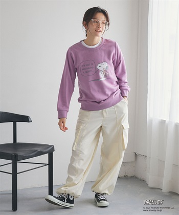 Life Style by cross marche 【PEANUTS/ピーナッツ】SNOOPY/スヌーピーフロントプリント裏起毛スウェットトレーナー（2025AW）_subthumb_7