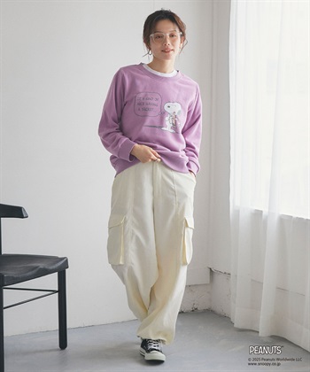Life Style by cross marche 【PEANUTS/ピーナッツ】SNOOPY/スヌーピーフロントプリント裏起毛スウェットトレーナー（2025AW）_subthumb_8