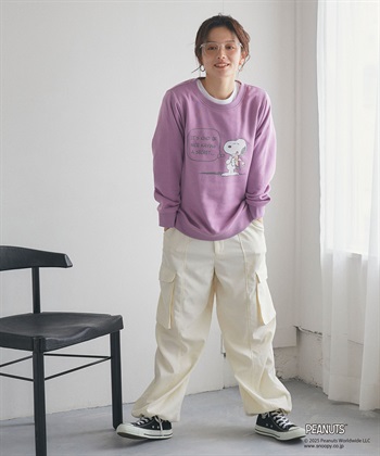 Life Style by cross marche 【PEANUTS/ピーナッツ】SNOOPY/スヌーピーフロントプリント裏起毛スウェットトレーナー（2025AW）_subthumb_9