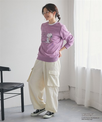 Life Style by cross marche 【PEANUTS/ピーナッツ】SNOOPY/スヌーピーフロントプリント裏起毛スウェットトレーナー（2025AW）_subthumb_10