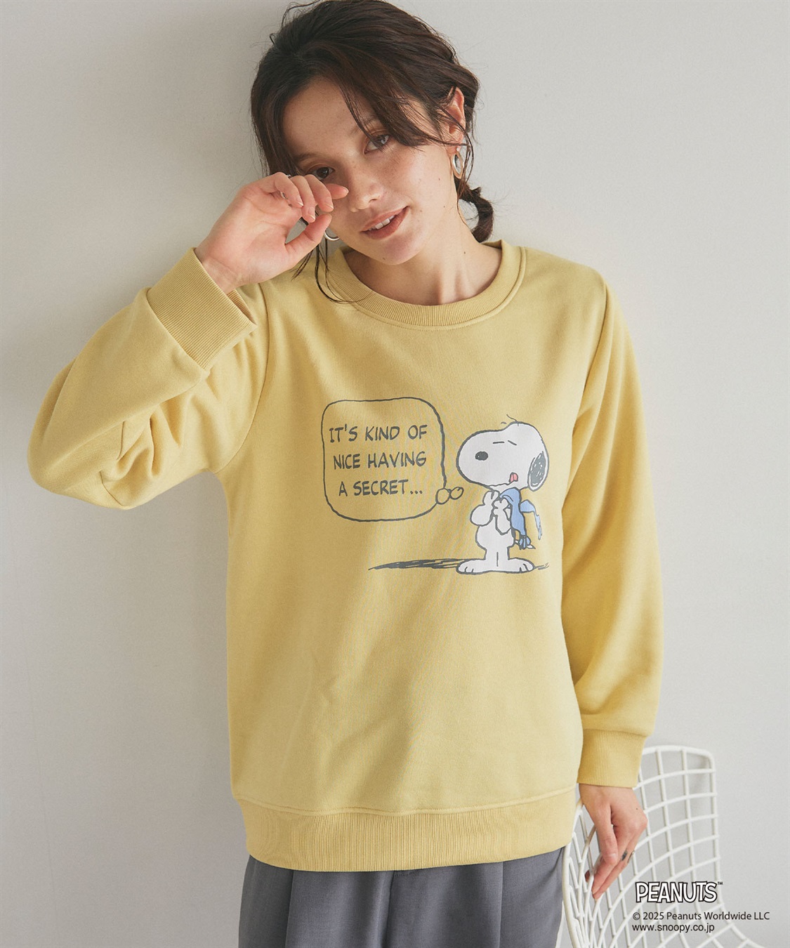 Life Style by cross marche 【PEANUTS/ピーナッツ】SNOOPY/スヌーピーフロントプリント裏起毛スウェットトレーナー（2025AW）_sub_12