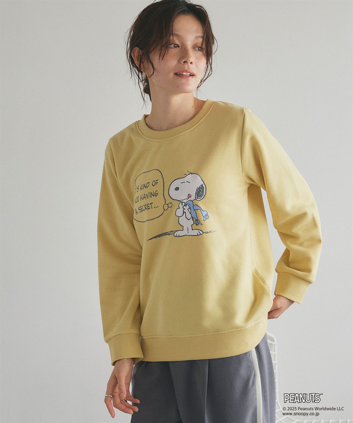 Life Style by cross marche 【PEANUTS/ピーナッツ】SNOOPY/スヌーピーフロントプリント裏起毛スウェットトレーナー（2025AW）_sub_13