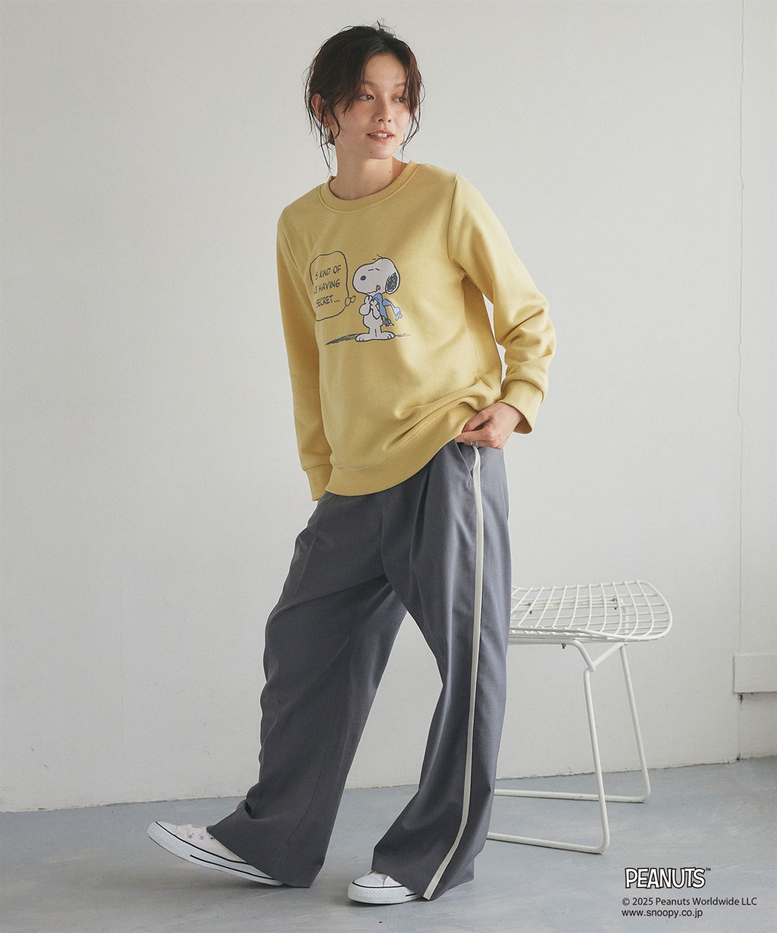 Life Style by cross marche 【PEANUTS/ピーナッツ】SNOOPY/スヌーピーフロントプリント裏起毛スウェットトレーナー（2025AW）_sub_16